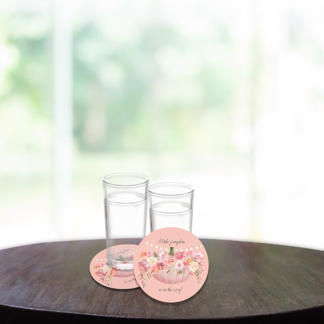 Porta-copo De Papel Redondo Chá Elegante de Bebê-Abóbora (Criador carregado)