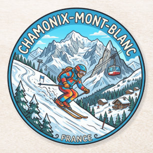 Porta-copo De Papel Redondo Chamonix Mont Blanc França