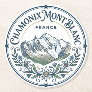 Porta-copo De Papel Redondo Chamonix-Mont-Blanc França