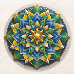 Porta-copo De Papel Redondo Chaveiro Mandala Luxo - 01