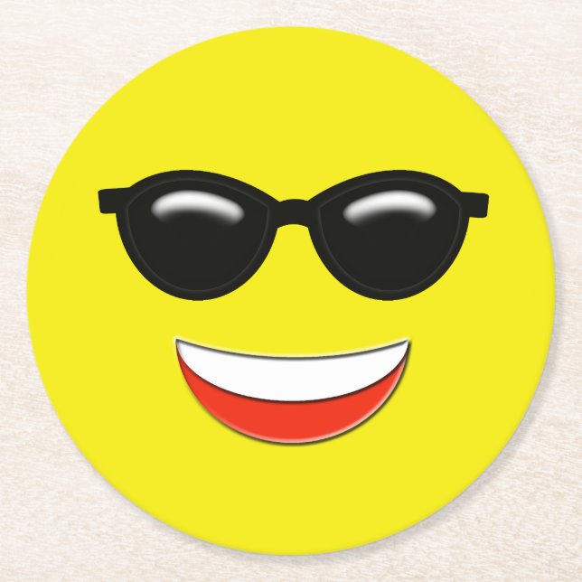 Porta-copo De Papel Redondo Chill Emoji (Frente)