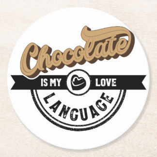 Porta-copo De Papel Redondo Chocolate é a minha língua de amor