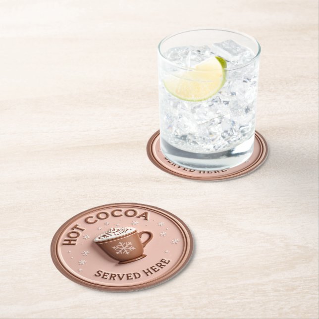Porta-copo De Papel Redondo Christmas Holiday Hot Cocoa (Insitu)
