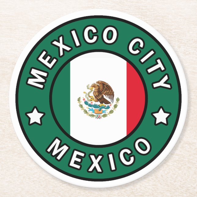 Porta-copo De Papel Redondo Cidade do México México (Frente)