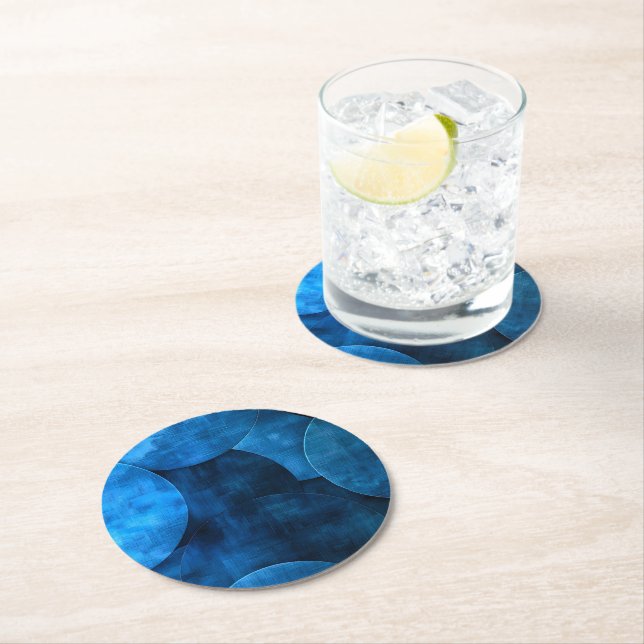 Porta-copo De Papel Redondo Círculos da Lua Azul (Insitu)