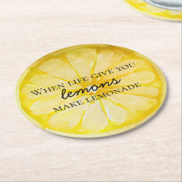 Porta-copo De Papel Redondo Citação de Lemon
