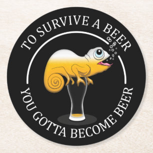 Porta-copo De Papel Redondo Citação Engraçada de Beer Lover - Cerveja