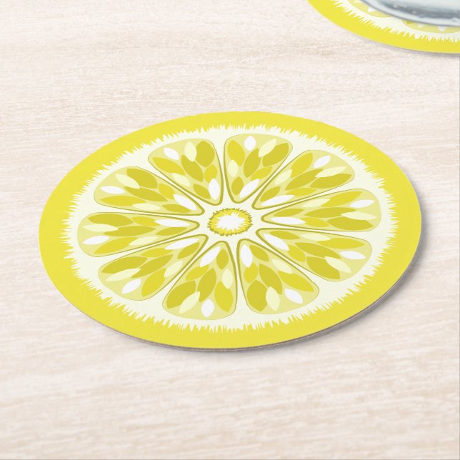 Porta-copo De Papel Redondo Citrus Slices Lemon (Angulado)