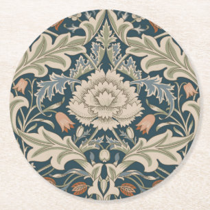 Porta-copo De Papel Redondo Clássico de Flores do Jardim Floral William Morris