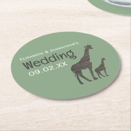 Porta-copo De Papel Redondo Clay Safari Giraffe, Casamento Russo