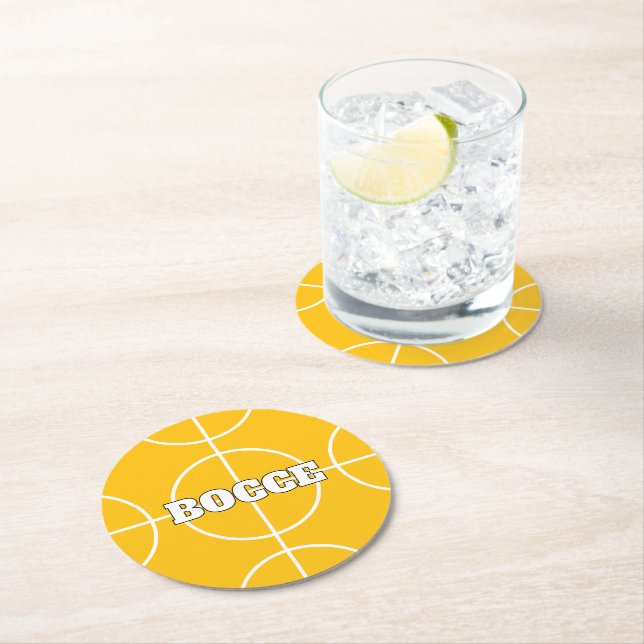 Porta-copo De Papel Redondo Coasters de papel personalizado de Bocall Amarelo (Insitu)