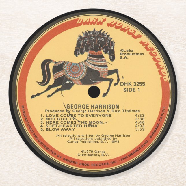 Porta-copo De Papel Redondo Coasters - George Harrison (Frente)