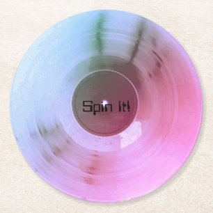 Porta-copo De Papel Redondo Cobrir retro do vinil metálico colorido