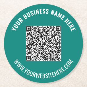 Porta-copo De Papel Redondo Código QR personalizado e papel de texto Porta cop