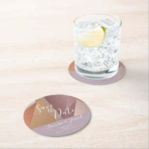 Porta-copo De Papel Redondo Colorblock Terrestre Rosa Salvar a Data