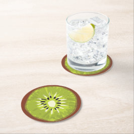 Porta-copo De Papel Redondo Colorida Kivi Magi colorindo o partido verde moder