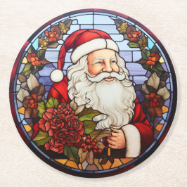 Porta-copo De Papel Redondo Conjunto de Natal Papai Noel de 6 