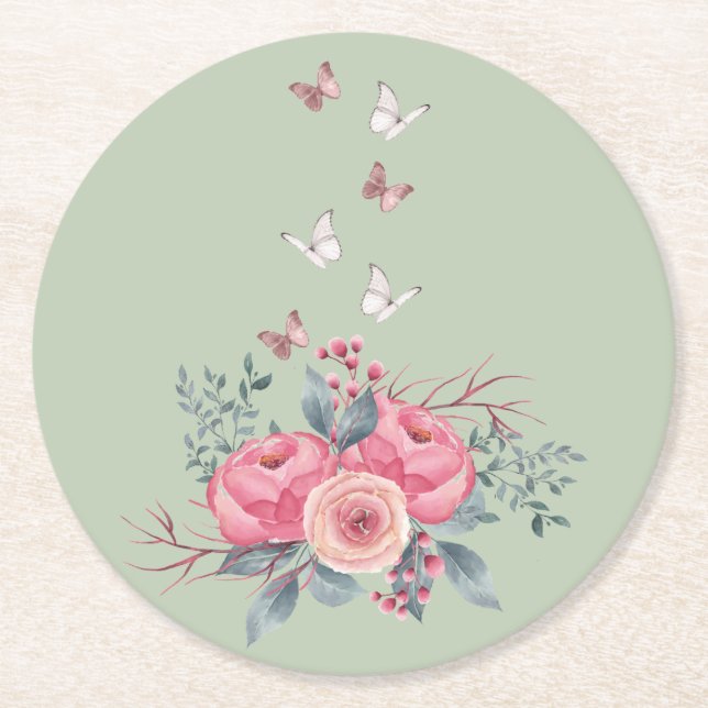 Porta-copo De Papel Redondo Conjunto de Portas copos Redonda de Sage (Frente)