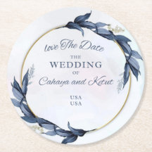 Convite de Casamento com Floral Moderno – Círculo