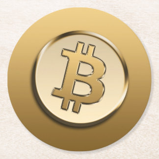 Porta-copo De Papel Redondo Copo de papel para Bitcoin dourado - redondo