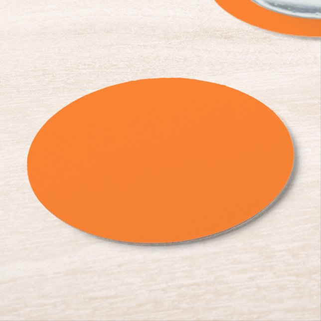 Porta-copo De Papel Redondo Cor Sólida: Laranja Abóbora (Angulado)