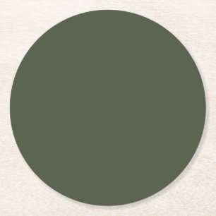 Porta-copo De Papel Redondo Cor Sólida Verde Rifle