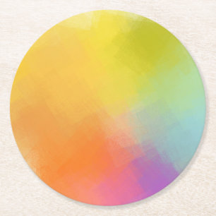 Porta-copo De Papel Redondo Cor Verde Azul Cor-de-rosa Abstrato