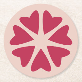 Porta-copo De Papel Redondo Corações Nucleares - vermelho magenta - imagem.