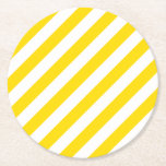 Porta-copo De Papel Redondo Corantes de Tendência do Modelo de Stripes Brancas<br><div class="desc">Modelo de de Listras Amarelas Cores de Tendência de Tendência Moderna Elegante Porta copos de Papel Redondo Decorativo Moderno.</div>