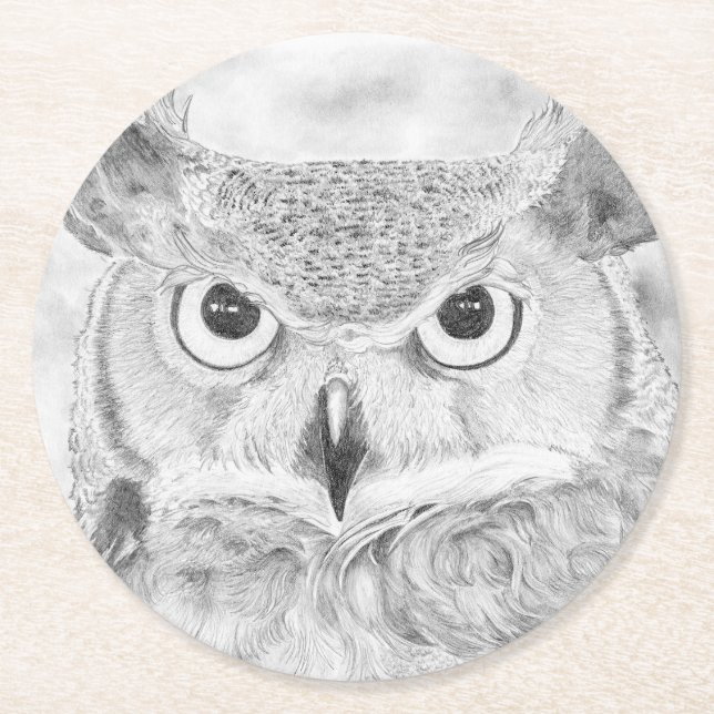 Porta-copo De Papel Redondo Coruja (Frente)