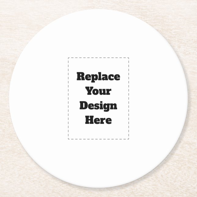 Porta-copo De Papel Redondo Create Your Own white  (Frente)