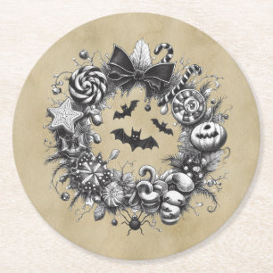 Porta-copo De Papel Redondo Creepy Wreath