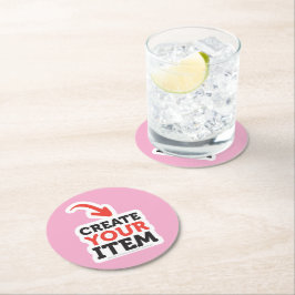 Porta-copo De Papel Redondo CRIE-O-SEU Próprio design de upload personalizado 