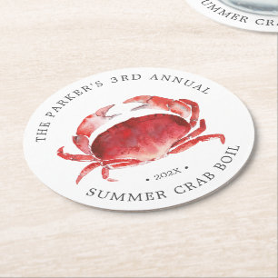 Porta-copo De Papel Redondo Crimson Crab Boil