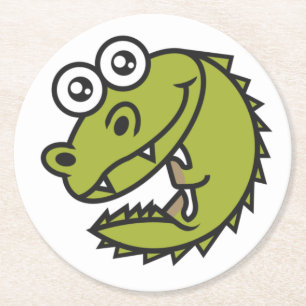 Porta-copo De Papel Redondo Crocodilo de Bebê Cute