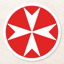 Cruz de Malta v2 (branco no vermelho)