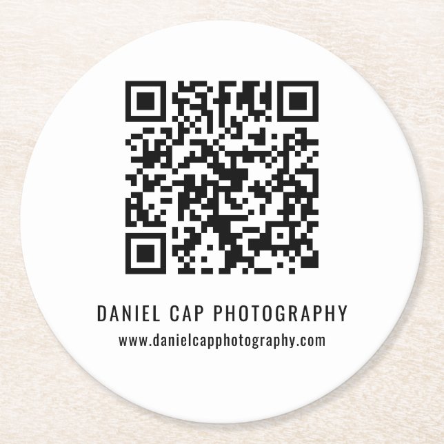 Porta-copo De Papel Redondo Custom QR Code Business (Frente)
