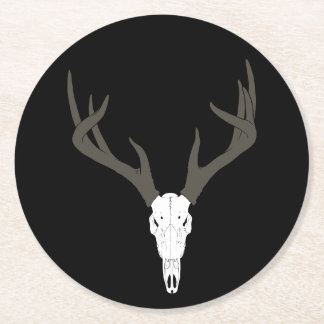 Porta-copo De Papel Redondo Customizable White-Tailed Deer Skull