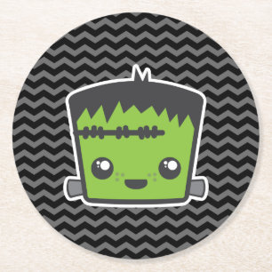 Porta-copo De Papel Redondo Cute Kawaii Frankenstein Monster Festa de Hallowee