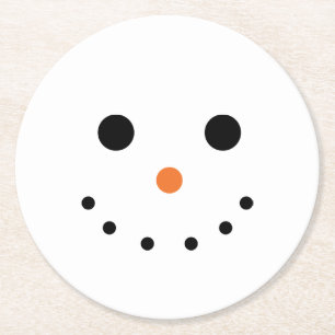 Porta-copo De Papel Redondo Cute Snowman Face