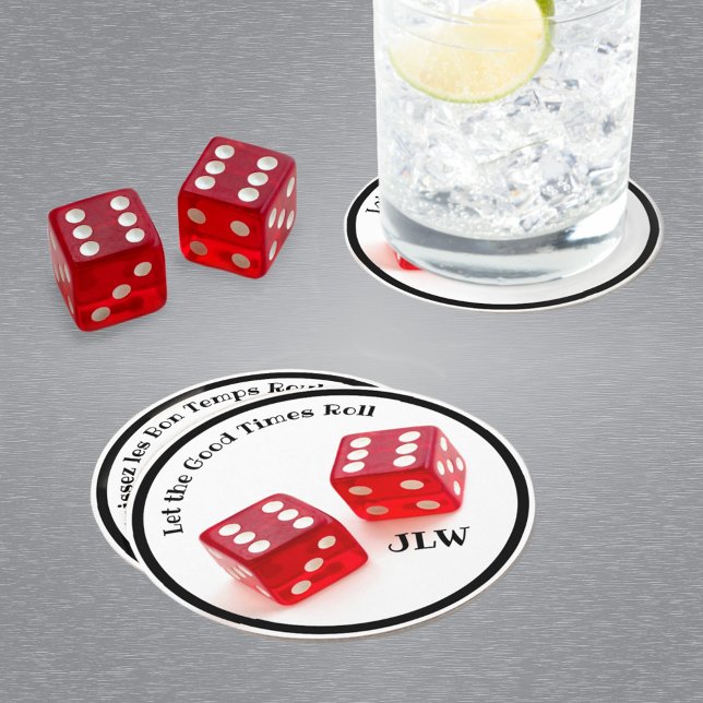 Porta-copo De Papel Redondo Deixe os bons tempos rodarem com as iniciais (Criador carregado)