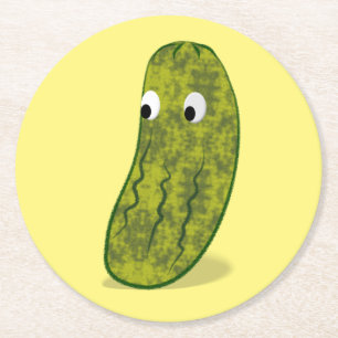 Porta-copo De Papel Redondo Desenho Fofo de Pepino em Cartoon