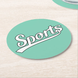 Porta-copo De Papel Redondo Design de texto: ESPORTE branco + seu próprio text