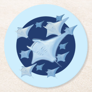 Porta-copo De Papel Redondo Design gráfico Manta Ray Lover