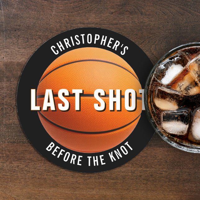 Porta-copo De Papel Redondo Despedida de Solteiro de Basquete Último Tiro Ante (Criador carregado)