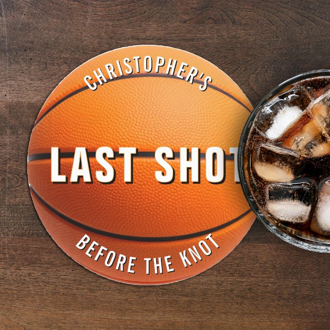 Porta-copo De Papel Redondo Despedida de Solteiro de Basquete Último Tiro Ante (Criador carregado)