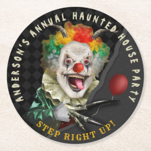Porta-copo De Papel Redondo Dia das Bruxas - Assustador do Palhaço Adulto - F