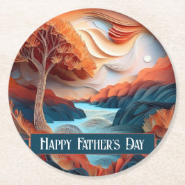 Porta-copo De Papel Redondo dia de os pais do Rio Árvores de Arte em Papel 3D