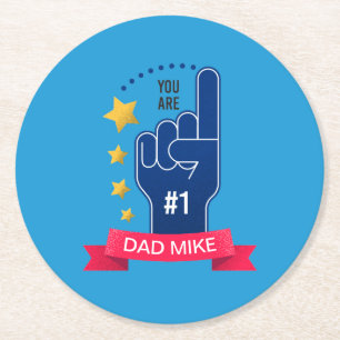 Porta-copo De Papel Redondo Dia de os pais Personalizado de Nome Personalizado