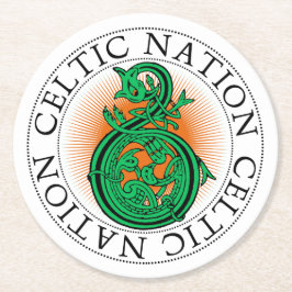 Porta-copo De Papel Redondo Dia de São Patrício Celtic Knot Party